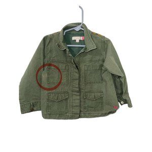 PINK CHICKEN NY Girls 5 Button Up Utility Embroidered Shirt READ FLAWED